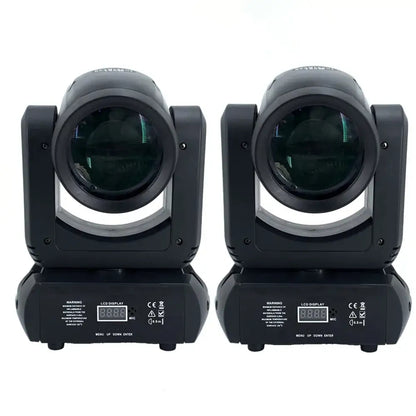 Modern black 150w led moving head light with digital displays and adjustable lens housings for stage and living room decor