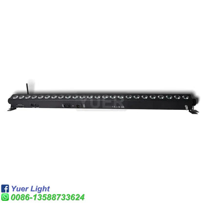 Modern black 24x4w 4in1 rgbw led wall wash stage light bar with 24 circular bulbs in a row along its length