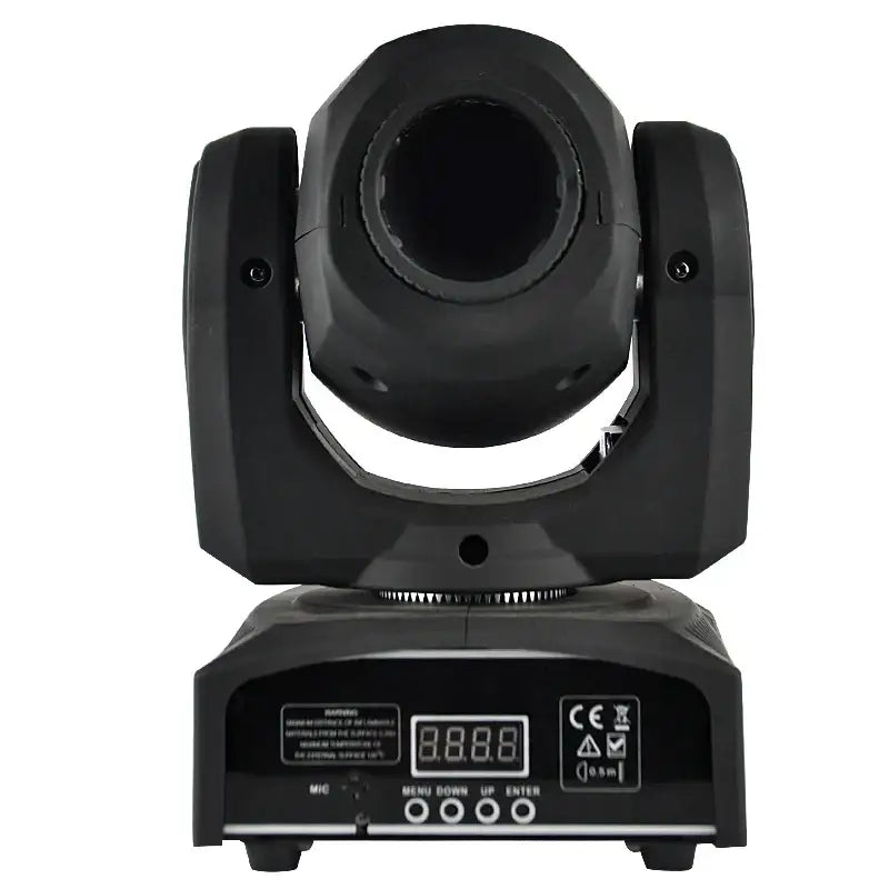 Modern black 30w led moving head spot light with digital display and control buttons for stage and event spaces