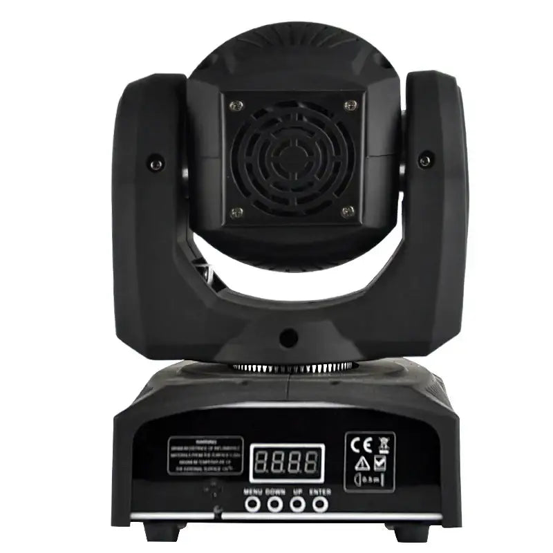 Modern black 30w led moving head spot light with digital display and control buttons for stage and event spaces