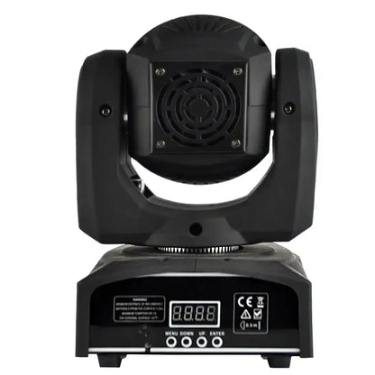 Modern black 30w led moving head spot light with digital display and control buttons for stage and event spaces