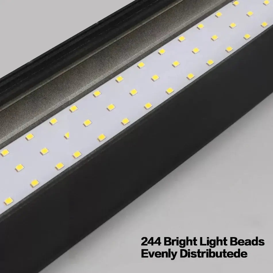 Modern black 60cm led track light linear strip light with 244 bright yellow LED beads evenly distributed