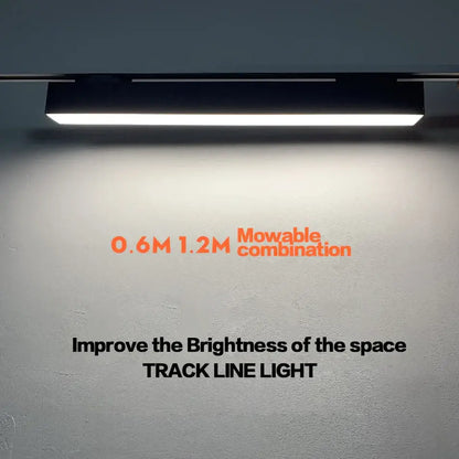 Modern black 60cm led track light with sleek design emitting bright white illumination for office use linear strip light