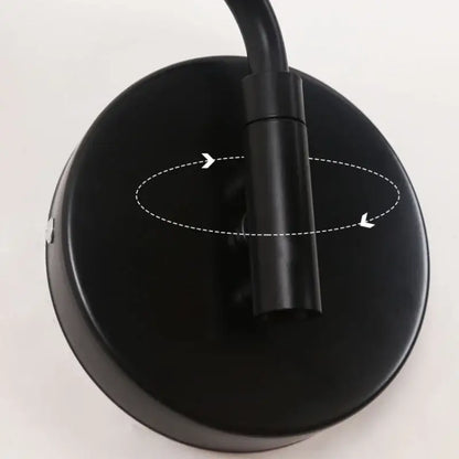 Modern black acrylic iron led wall lamp with matte finish and adjustable gooseneck arm for bedroom reading light decorbites acrylic iron