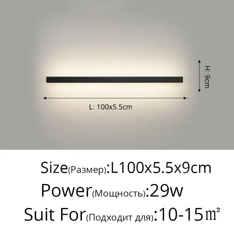 Modern black acrylic led wall lamp with sleek rectangular design for bedroom shelf decorbites acrylic led wall lamps