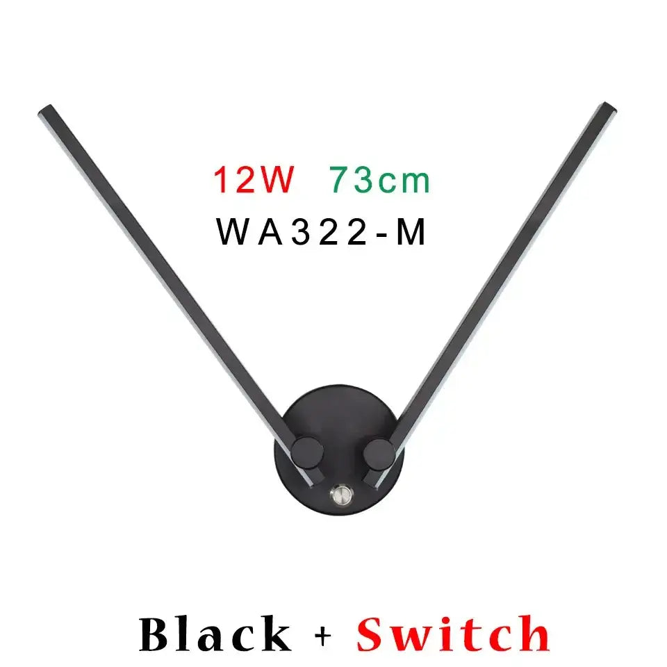 Modern black adjustable double arm wall light with v-shaped design and central circular base for living room decorbites wall light