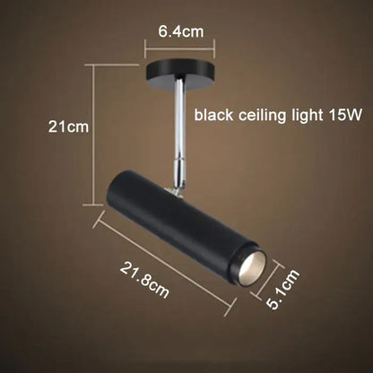 Modern black adjustable focus track light with chrome stem and 15w bulb for commercial decorbites adjustable focus use