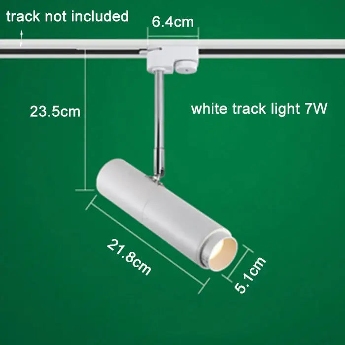 Modern black adjustable focus track lights feature a white cylindrical 7w bulb with a sleek metallic arm decorbites adjustable focus