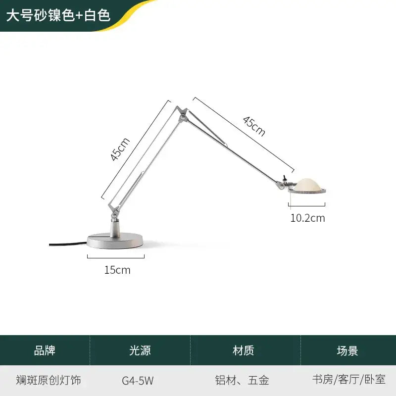 Modern black decorbites adjustable led desk lamp with sand-colored metallic finish and white shade for study or bedroom