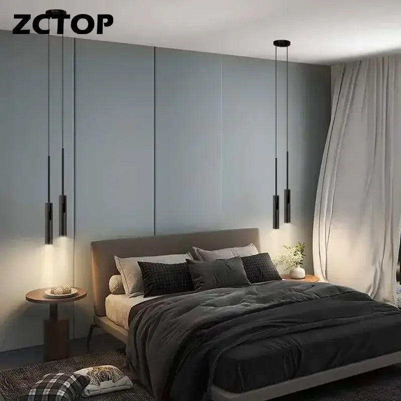 Modern black cylindrical decorbites adjustable led spotlight chandelier with sleek minimalist design for living room decor