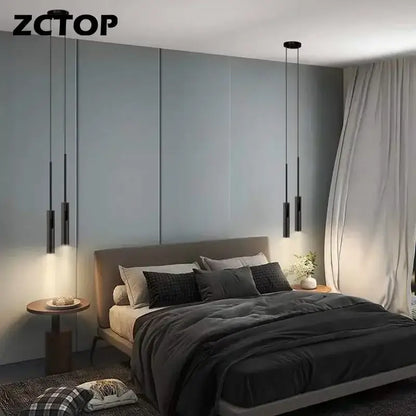 Modern black cylindrical decorbites adjustable led spotlight chandelier with sleek minimalist design for living room decor