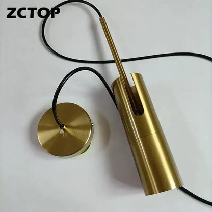 Gold-finished cylindrical pendant lamp with black cord from decorbites adjustable led spotlight chandelier for living room decor