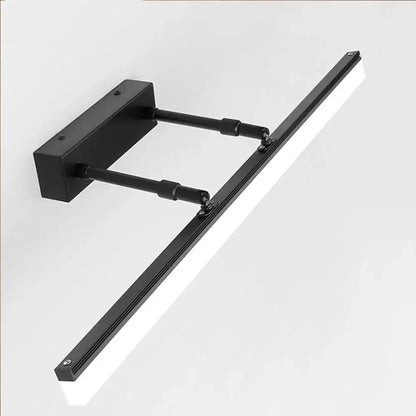 Modern black adjustable led vanity lights with two extendable arms for customizable bathroom wall illumination
