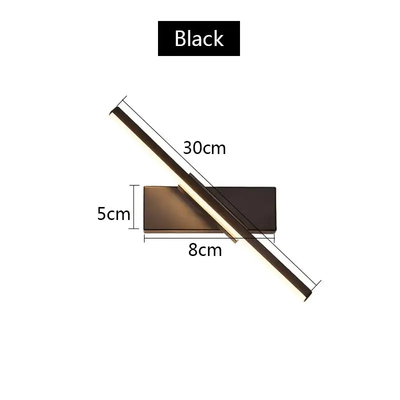 Modern black adjustable led wall sconce with sleek intersecting rectangular bars for bedroom lighting