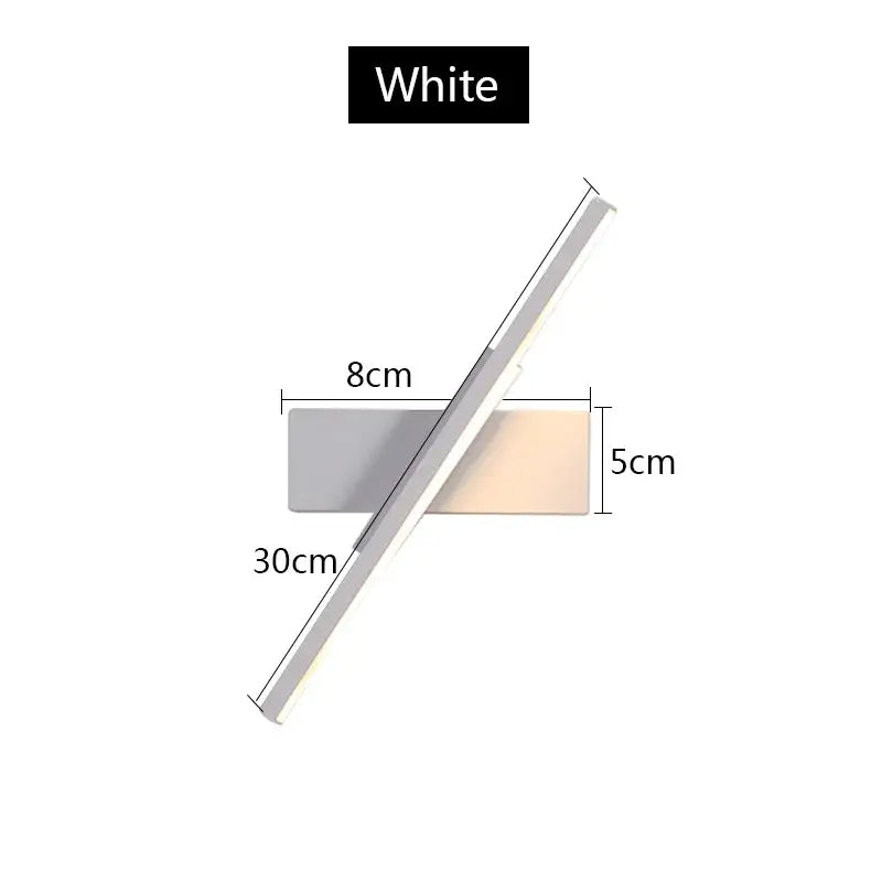 Modern black adjustable led wall sconce with white led strip light and sleek design for bedroom lighting