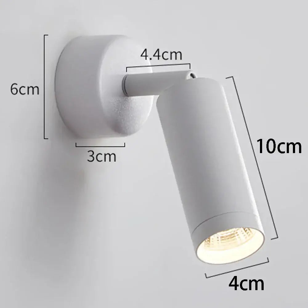 Modern black decorbites adjustable metal spotlight wall lamp with white cylindrical matte finish and adjustable arm
