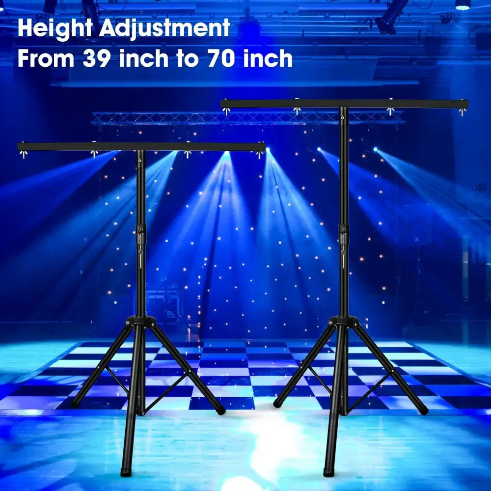 Modern black adjustable tripod stand with adjustable height from 39 to 70 inches for living room stage lights