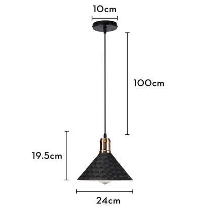 Black aluminium modern pendant light with hammered metal shade and brass accent for dining room decorbites black aluminium