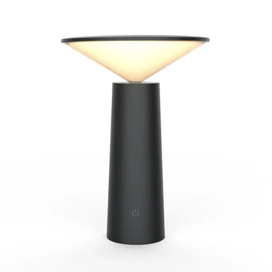 Modern black and beige led usb desk lamp with touch sensor and cylindrical design for bedroom use