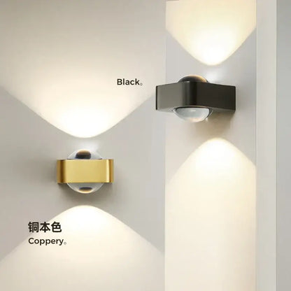 Modern black and copper bedroom wall lamp with glass dome features a minimalist led sconce and integrated motion sensor for decorbites copper bedroom wall