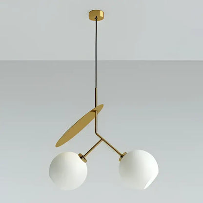 Modern black and crimson decorbites glass cherry pendant light with gold-toned frame and white glass shades for dining room