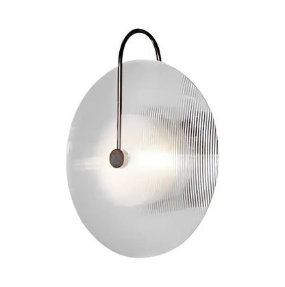 A sleek modern black wall lamp with gold glass stripe and frosted glass shade for bedroom decorbites glass stripe