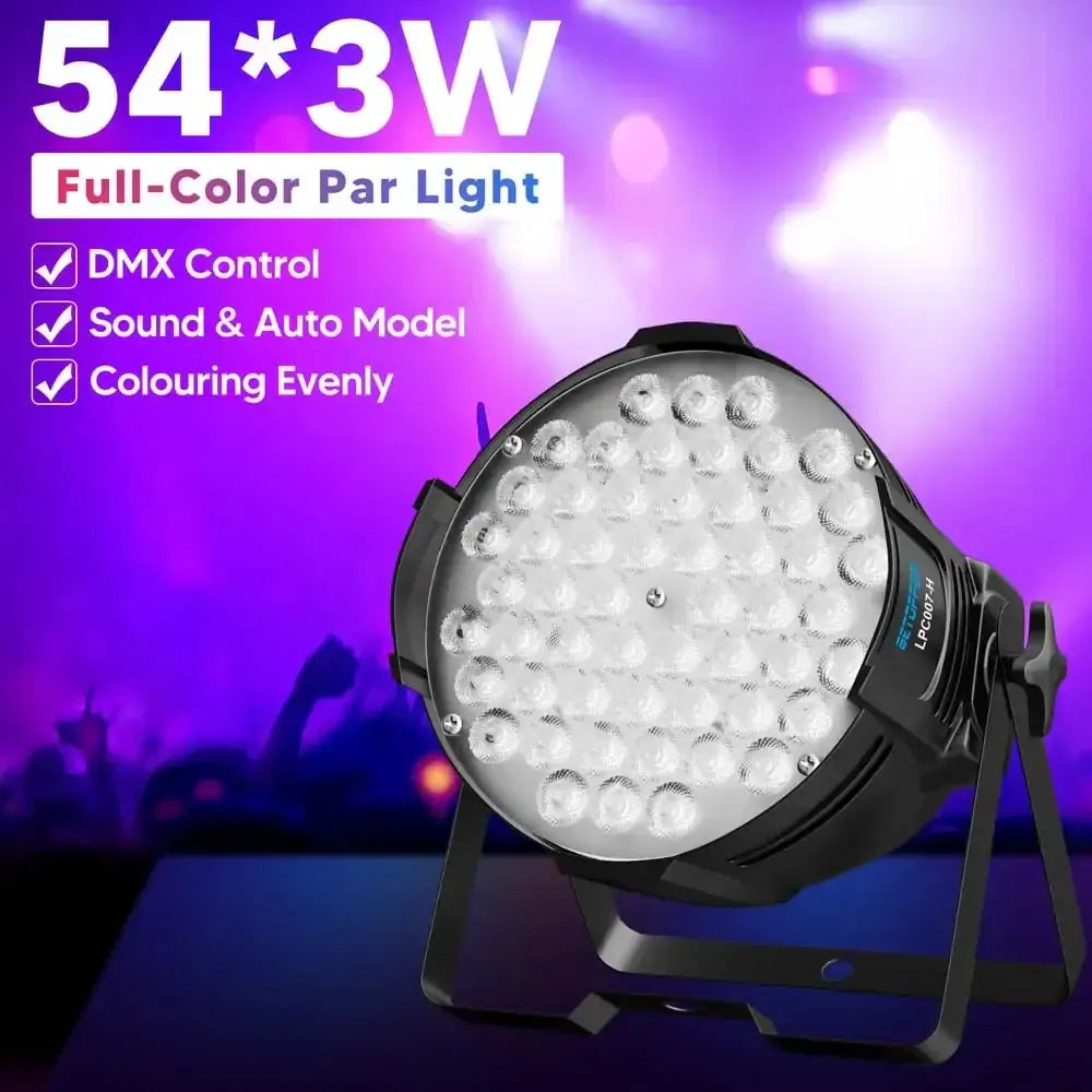 Modern black and purple led par light with 54 3w bulbs grid for wedding performance decorbites big dipper stage light