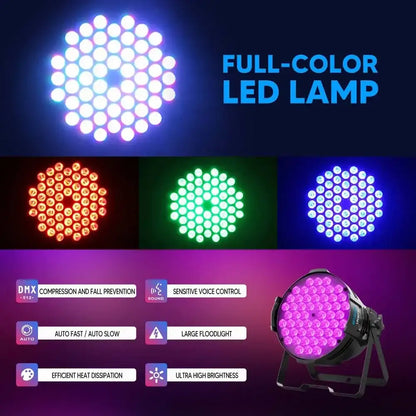 Modern black and purple led stage light with 60 leds emitting vibrant purple light featuring decorbites big dipper design