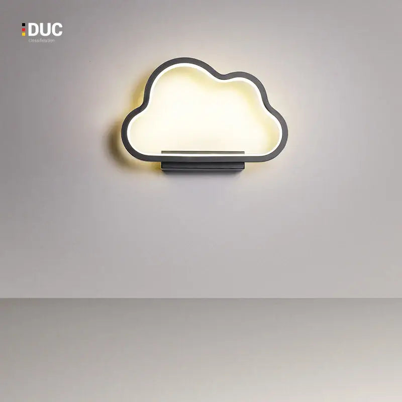 Modern black and white clouds wall lamp with sleek frame and warm light ideal for kids bedroom decorbites clouds wall