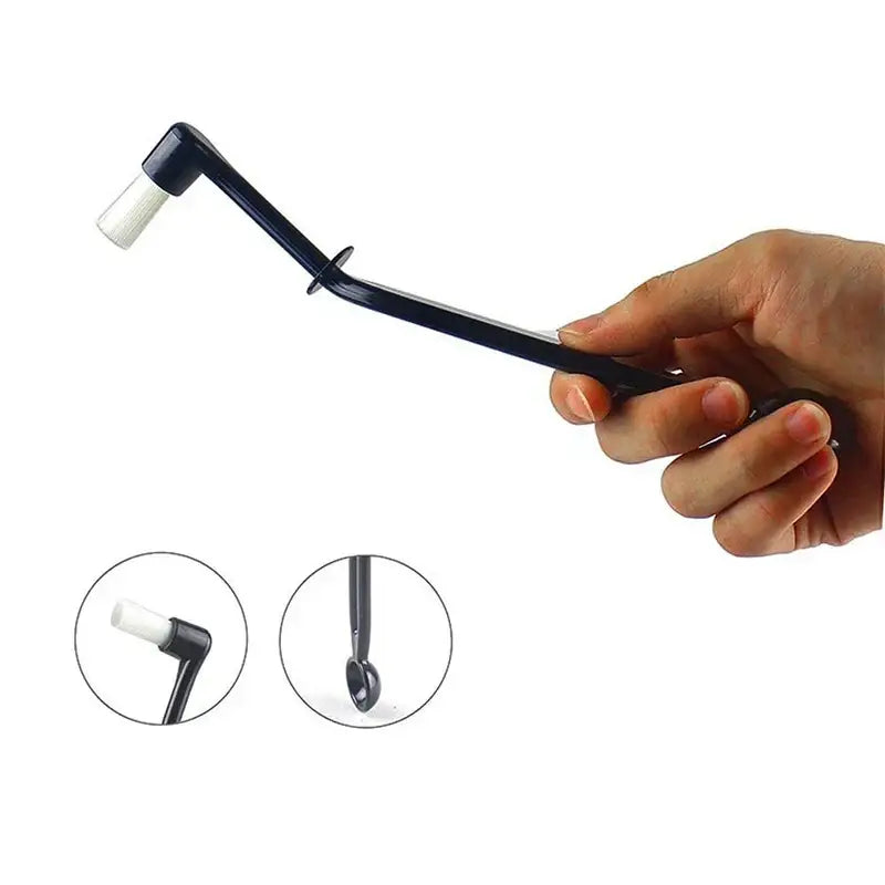 Modern black and white coffee machine brush with black plastic handle and white microfiber tip for decorbites coffee machine cleaning