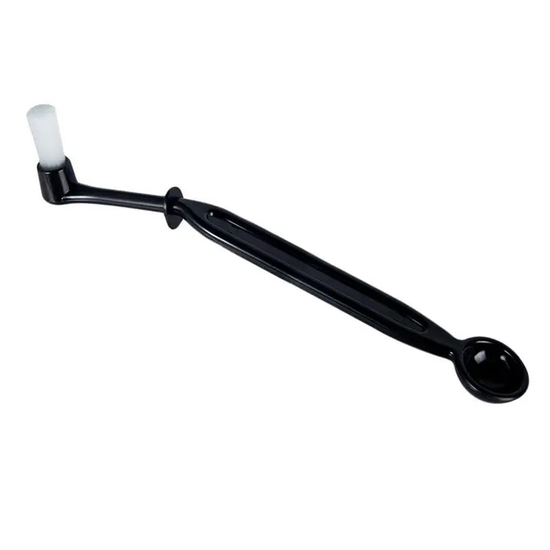 Modern black and white coffee machine brush with black plastic handle and white bristle head for decorbites coffee machine cleaning