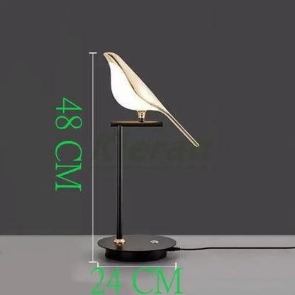 A sleek modern crow led floor lamp with a white and gold metallic finish for elegant living room decorbites decor
