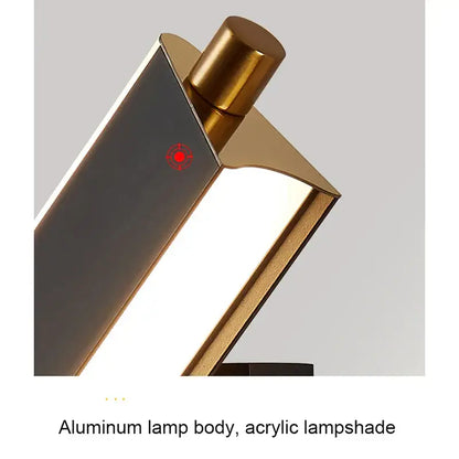 Modern black and brass adjustable led wall lamp with sleek aluminum body and translucent acrylic shade decorbites adjustable led