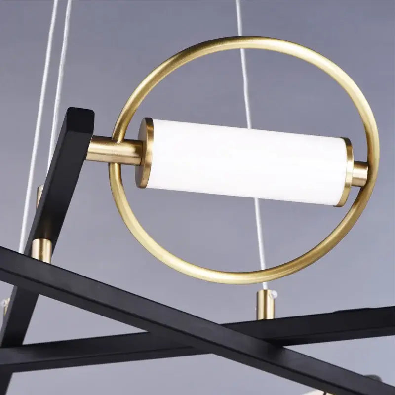 Modern pendant light with sleek gold circular ring led frame and white frosted glass shade for dining room decorbites circular ring