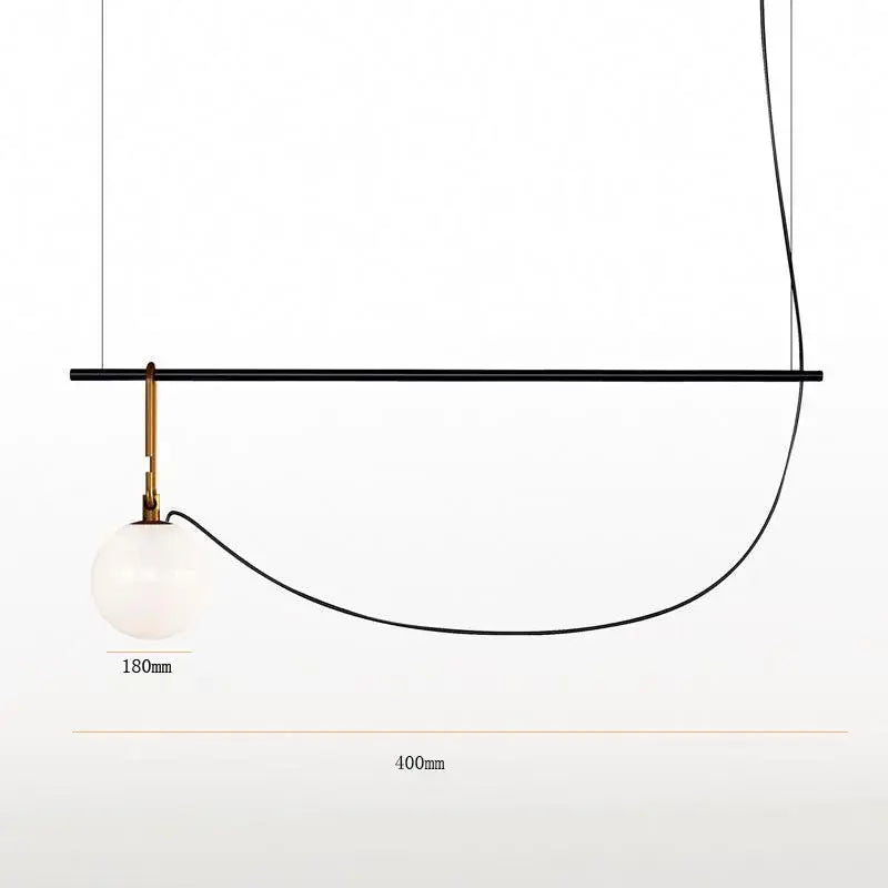 Modern black and brass pendant light with spherical frosted glass ball ideal for bedroom 3-light decorbites decor
