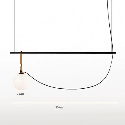 Modern black and brass pendant light with spherical frosted glass ball ideal for bedroom 3-light decorbites decor