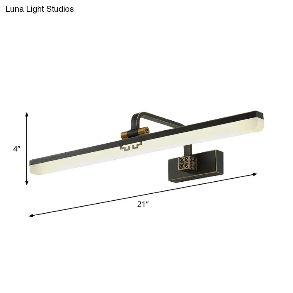 Modern black and brass wall vanity light with gold accent and rectangular design for vanity light metallic mirror use