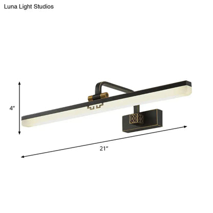 Modern black and brass wall vanity light with gold accent and rectangular design for vanity light metallic mirror use