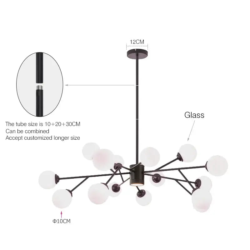 Modern black chandelier with gold accents and frosted glass globe shades for living room decorbites black chandelier