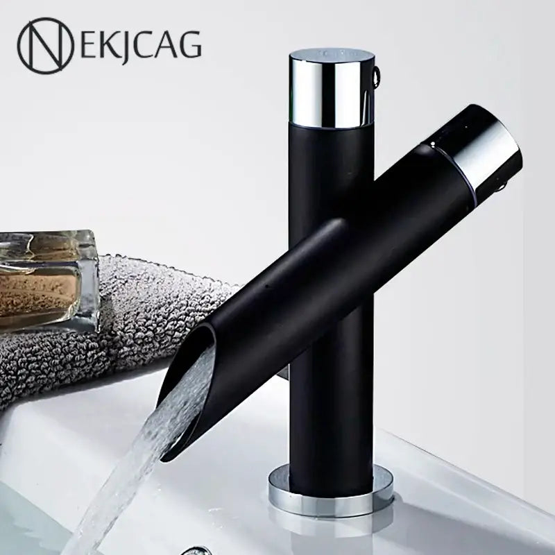 Modern black and chrome basin faucet with matte finish and water saving mixer for bathroom decorbites black basin faucet
