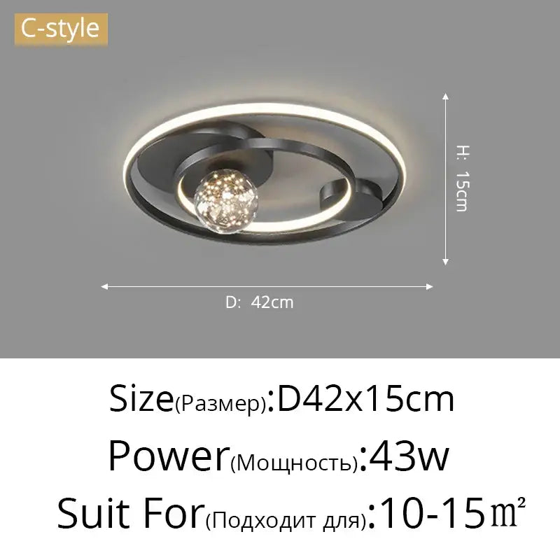 Modern black and chrome gypsophila chandelier with a central crystal globe and concentric rings for living room decorbites gypsophila chandelier