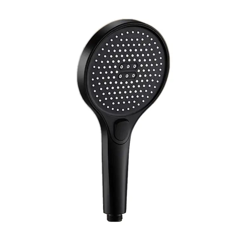 Modern black decorbites circular high pressure shower head with matte finish circular face and three control buttons