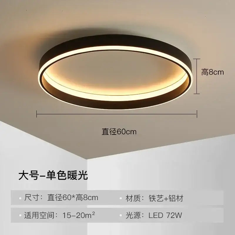 Modern black circular led ceiling light with sleek frame and warm white illumination for living room decorbites circular led