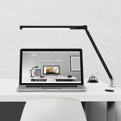 Modern black clip led desk lamp with adjustable arm and sleek design ideal for office reading and decorbites clip led use