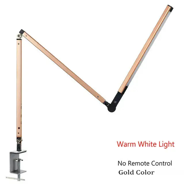 Gold-colored decorbites clip led desk lamp with adjustable arm warm white light and clamp base for office reading