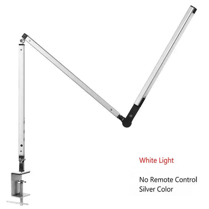 Modern silver-colored decorbites clip led desk lamp with adjustable arm and white light output for office reading