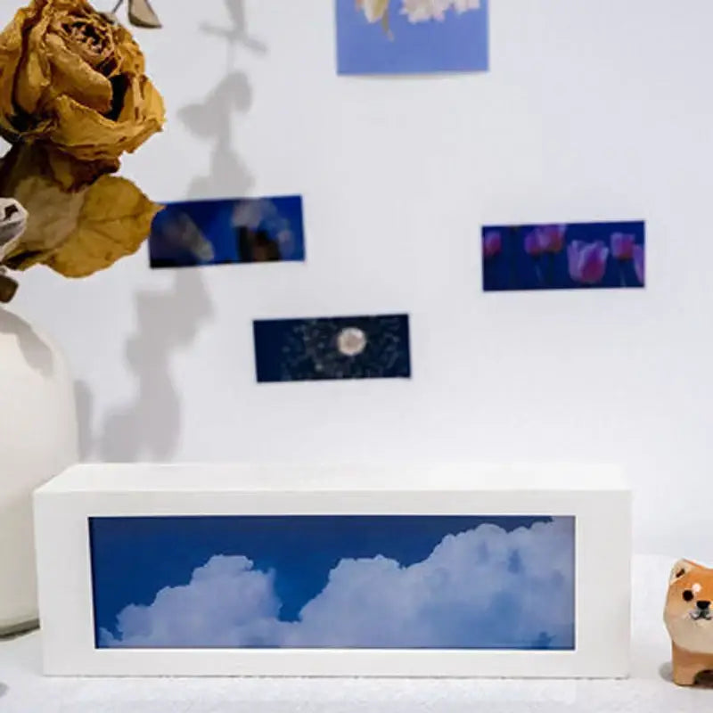 White rectangular shadow box decorbites cloud night blue sky image modern black cloud night light bedroom decor
