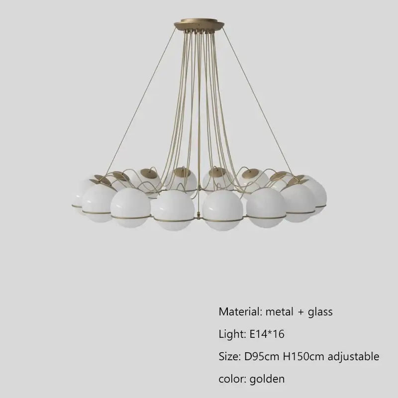 Modern black concentric pendant lights with golden metal frame and white glass shade led globe shades suspended by chains