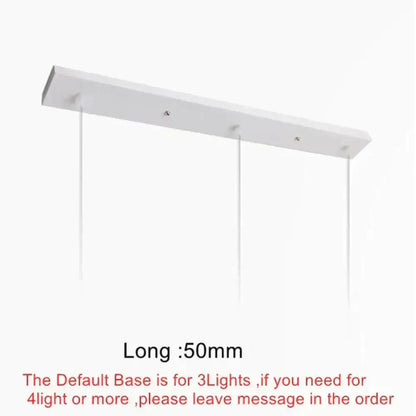 Modern black conical led pendant lamp with white rectangular shade and three cords for kitchen island lighting