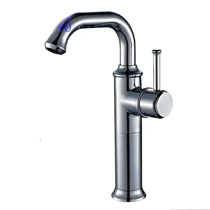 Modern black and copper basin faucet with chrome finish single-handle curved spout and decorbites black antique brass design